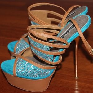 Adrienne Maloof Teal Heels Size 6.5